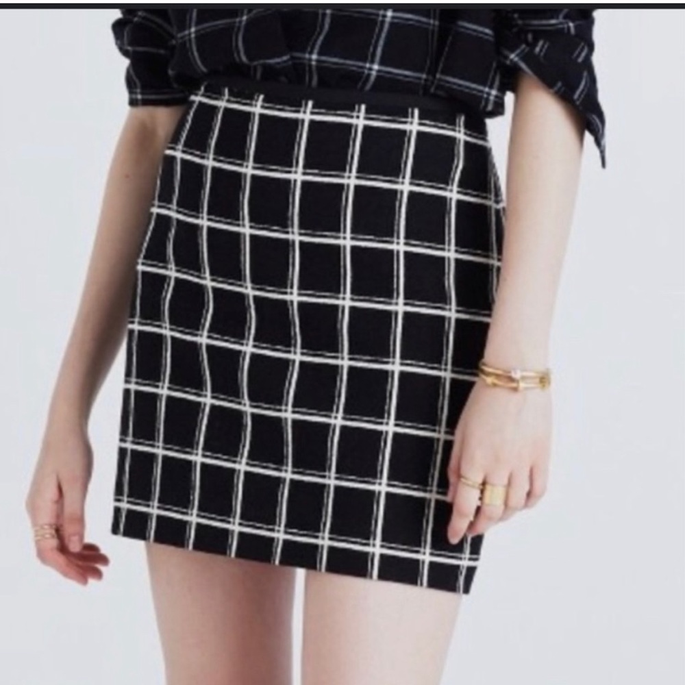 Madewell | Black Checker Pattern | Skirt | Size 8